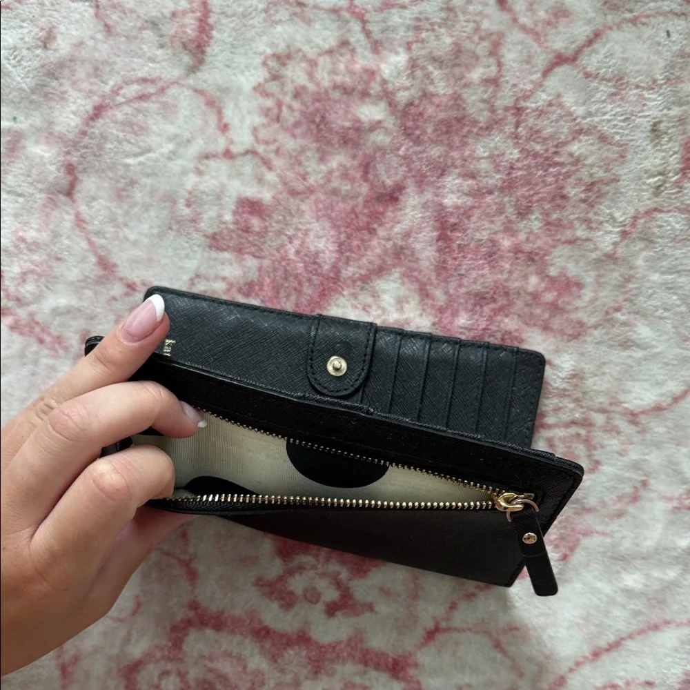 kate spade Black Continental Wallet with LUV Monogram